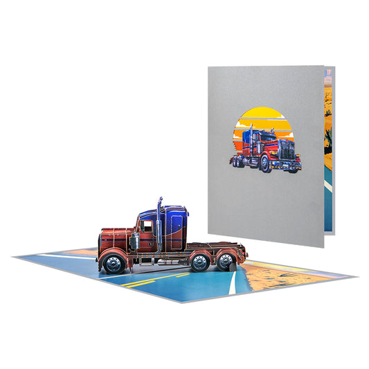 Highway Hero 3D Semi-Truck Pop Up Greeting Card