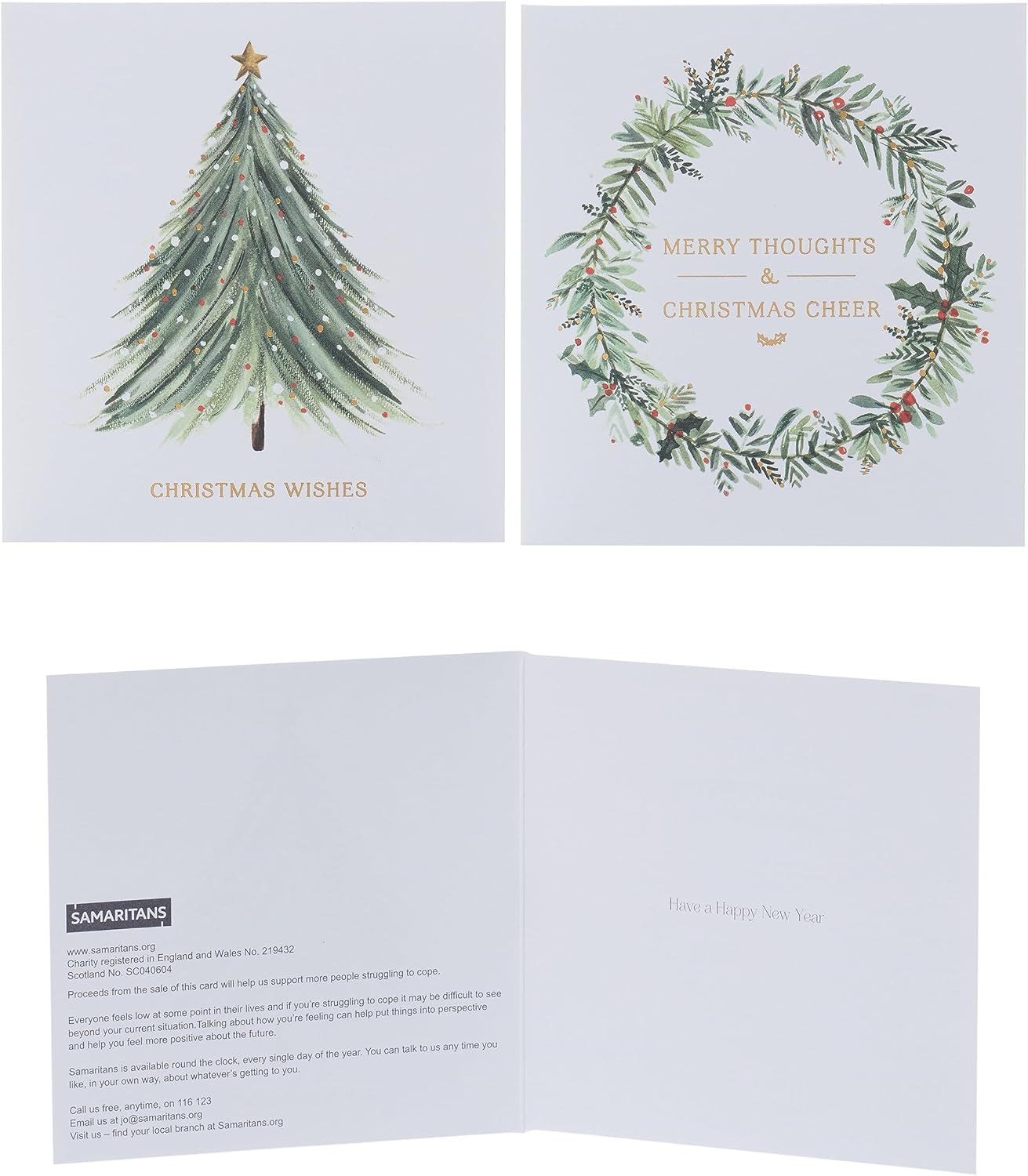 Multipack of 10 Winter Wishes Design Charity Christmas Cards with Envelopes