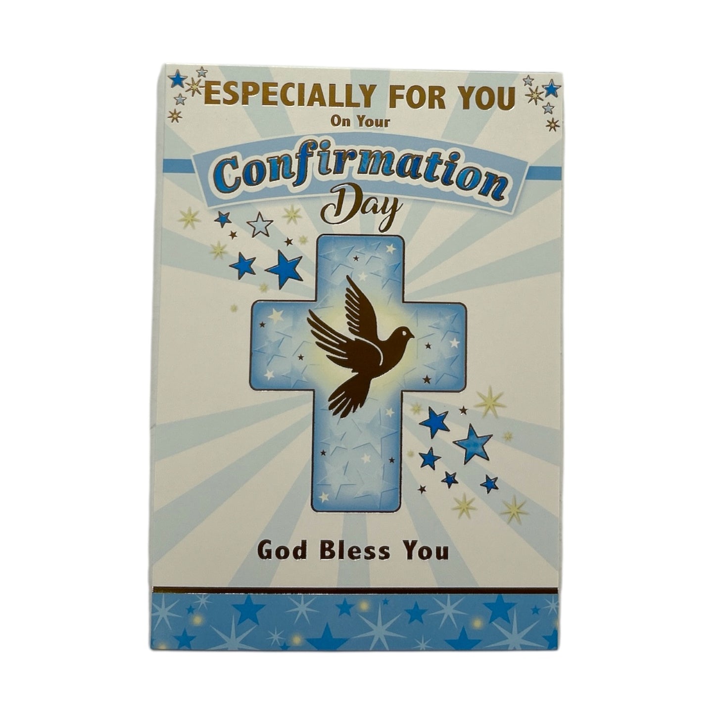 Especially For You Boy On Your Confirmation Dove and Cross Design Religious Card