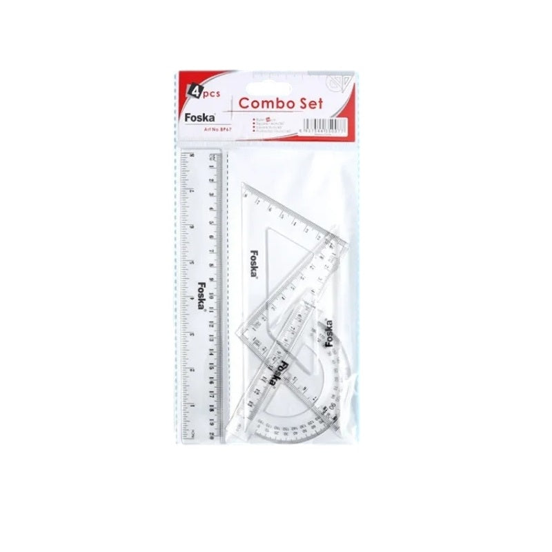 4 Piece Stationery Ruler Combo Set