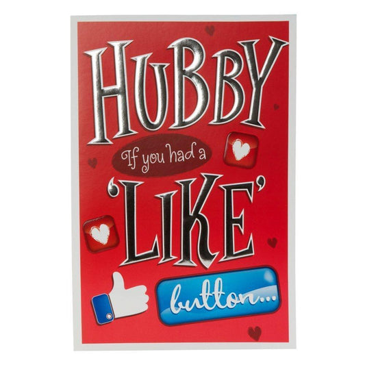 Husband 'Like Button' Valentine's Day Hubby Card
