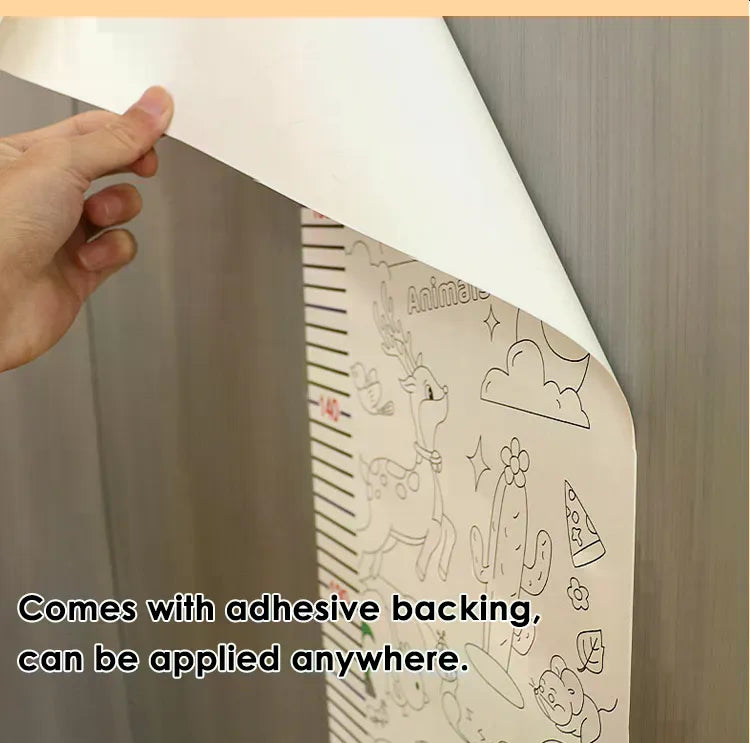 Doodling Height Chart Sticker And Picture Scroll with Removable Glue