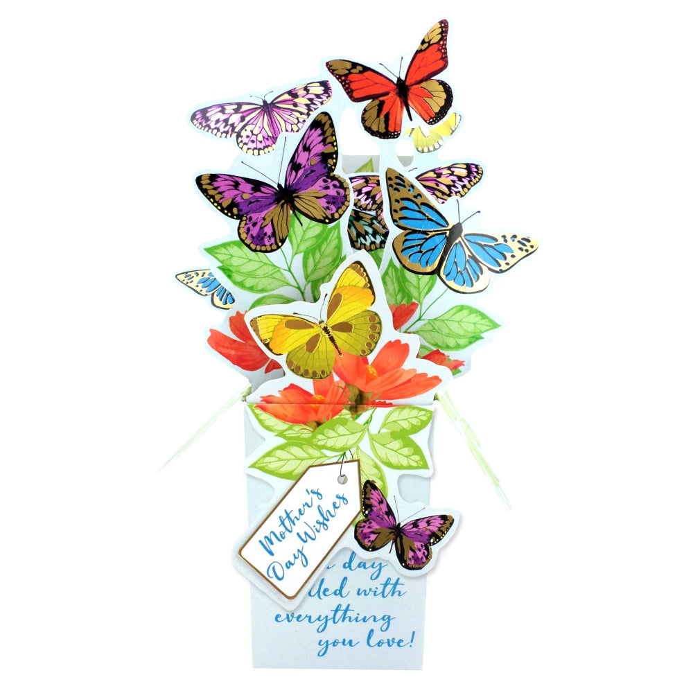 Butterfly Kisses Design Mother's Day Wishes Pop Up Card