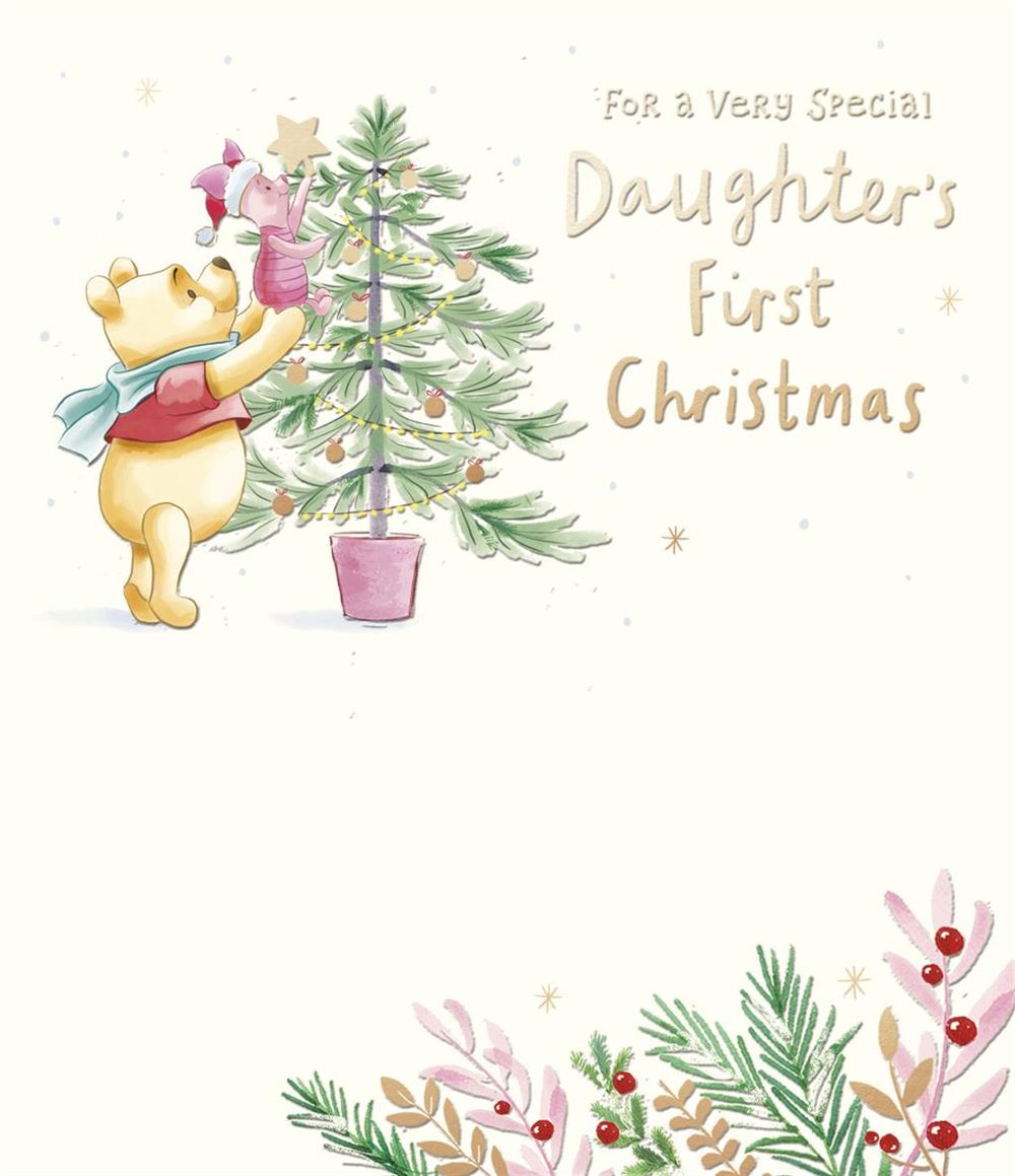 Disney Winnie the Pooh Daughter 1st Christmas Card