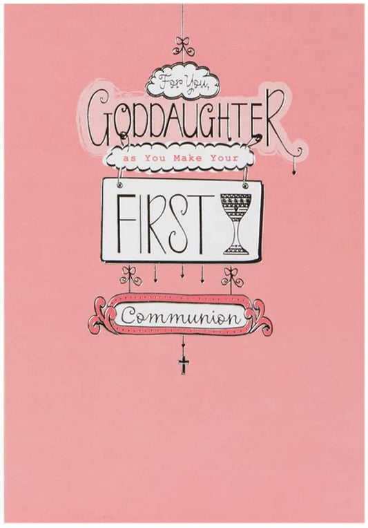 Communion Card For Goddaughter 'Love And Pride' 