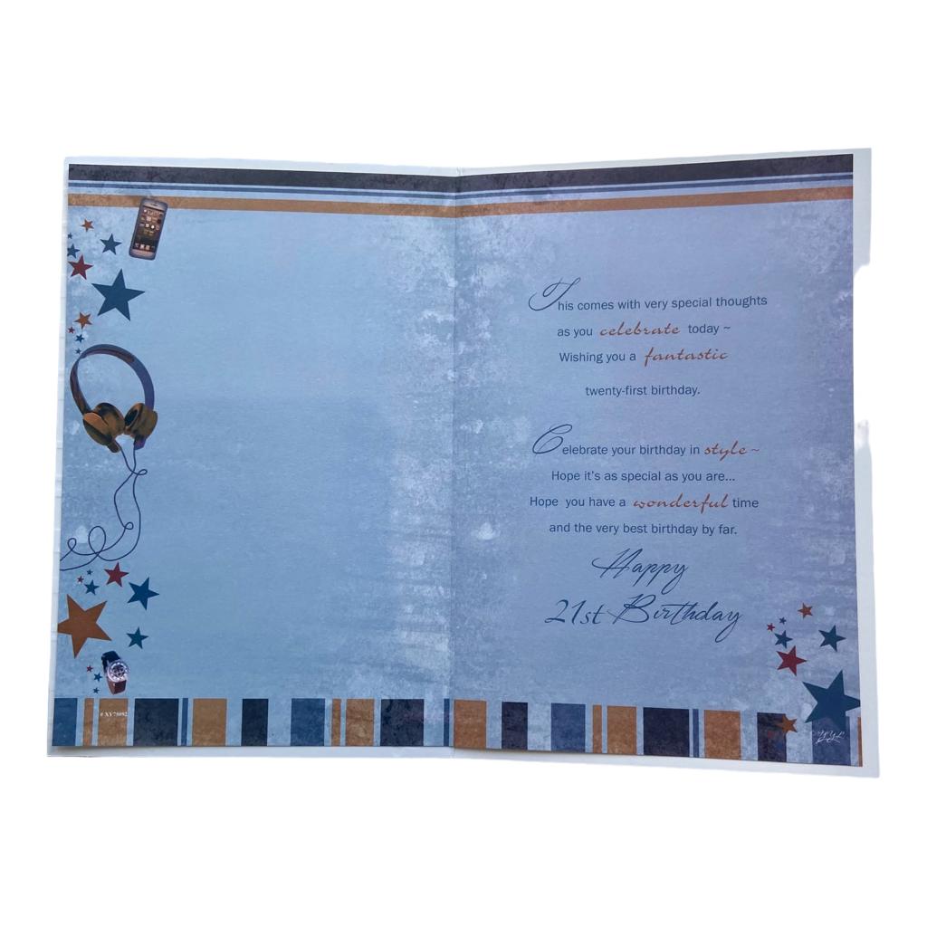 Your 21st Modern Birthday Card For Him