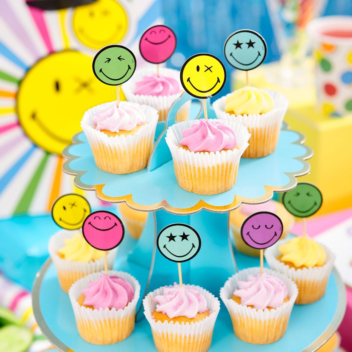 Smiley World Designs Multipack of 5 Cake Toppers for Birthdays, Party's & Celebrations