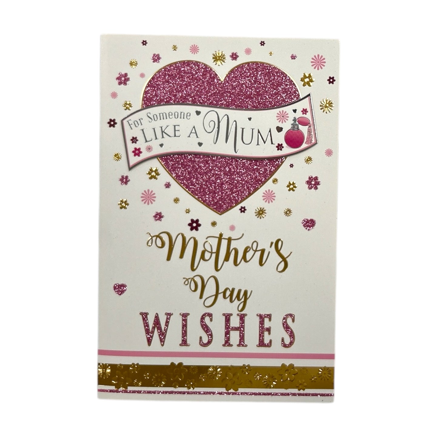 For Someone Like A Mum Glitter Heart Design Mother's Day Card