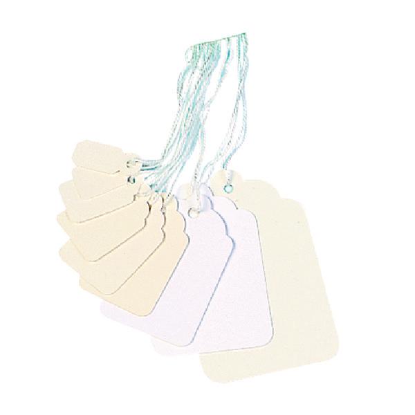 Strung Ticket 21x13mm White (Pack of 1000) KF01615