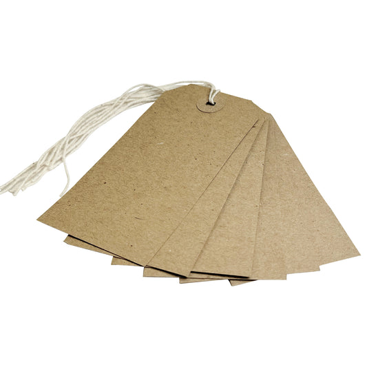 Pack of 250 Brown Buff Strung Tags 108mm x 54mm