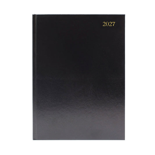 Janrax 2027 A5 Day Per Page Black Desk Diary