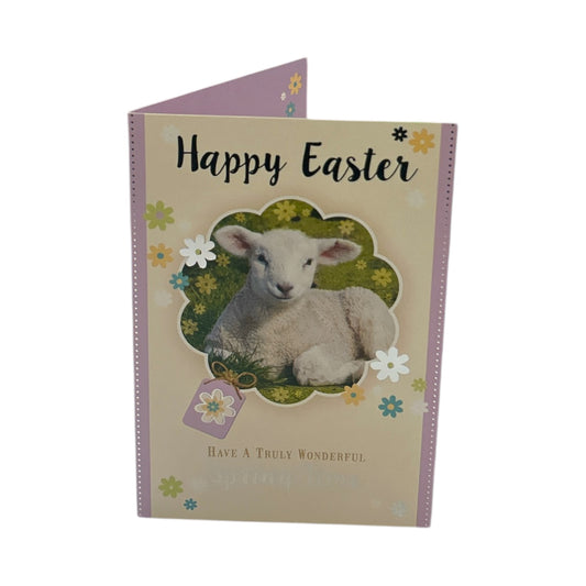 Cute Lamb Design Happy Easter Greeting Card