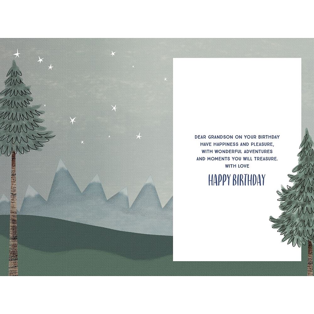 Bears Camping Design Grandson Birthday Card