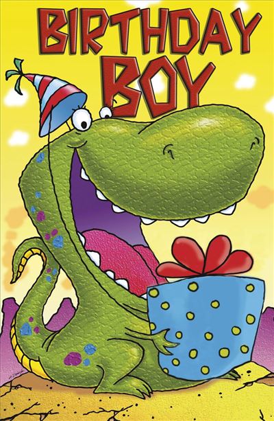 Birthday Boy Dino Card Funny Dinosaurs 