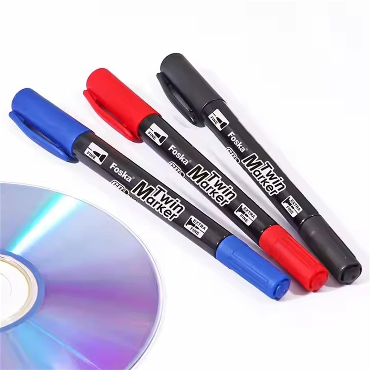 Pack of 3 Twin CD Permanent Marker Pens