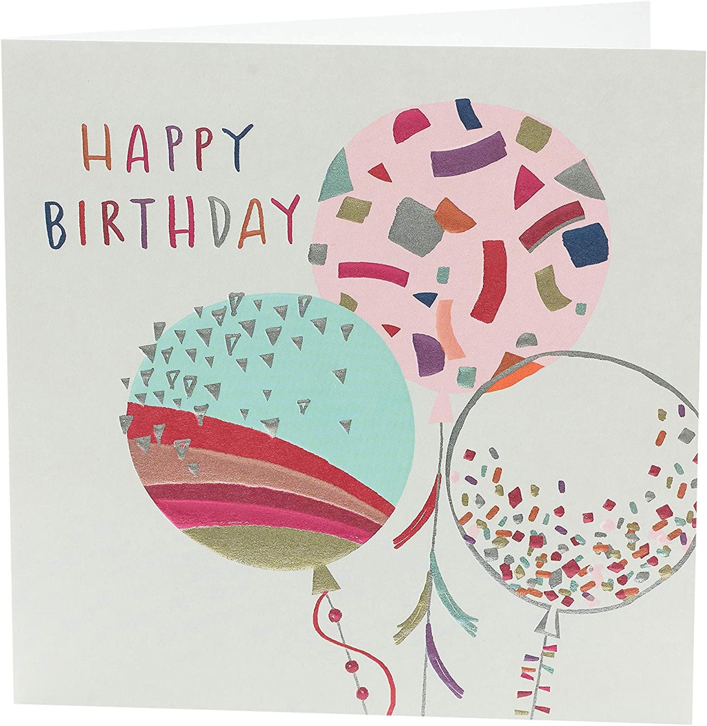 Foil Finished Balloons Pretty Birthday Card For Her