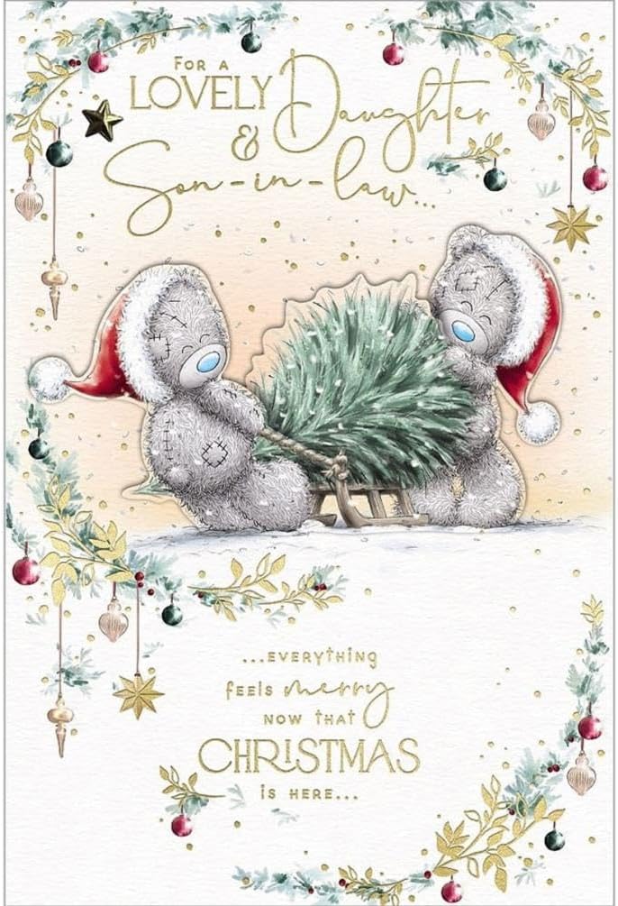 Bears With Tree Daughter And Son In Law Handmade Christmas Card