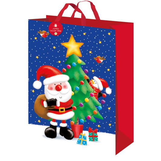 Cute Santa & friends Design Jumbo Pp Woven Christmas Gift Bag