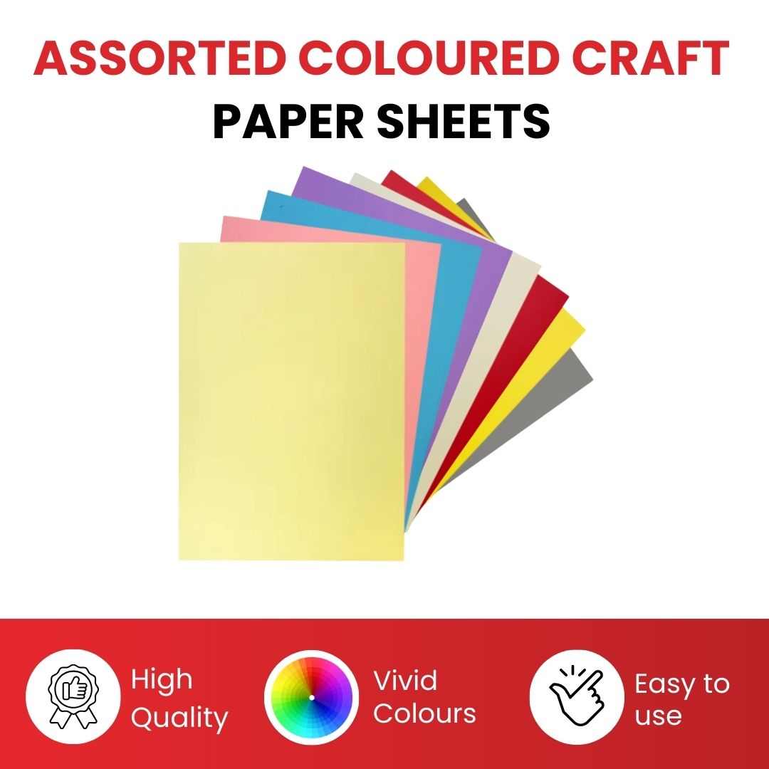 Pack of 800 A5 Assorted Mother’s Day Coloured 75gsm Craft Paper Sheets – 8 Colours (100 each)