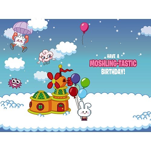 Moshi Monsters Granddaughter Birthday 3D Holographic Greeting Card Moshi-Tastic 