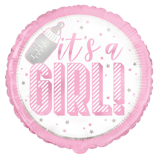 Pink It’s a Girl Foil Balloon 18"