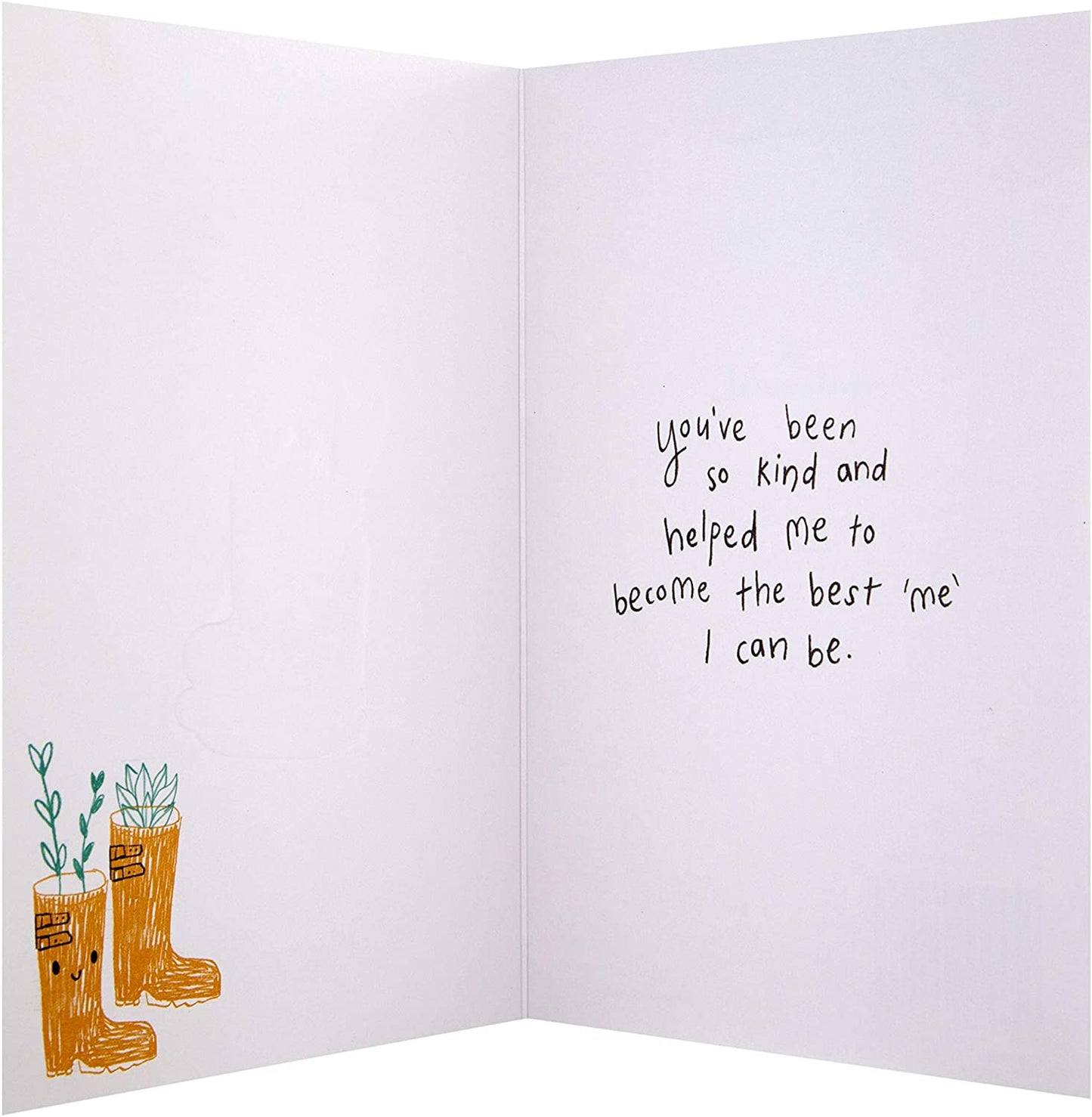 Cute 'State of Kind' Embossed Wellingtons Design Heartfelt Thank You Card