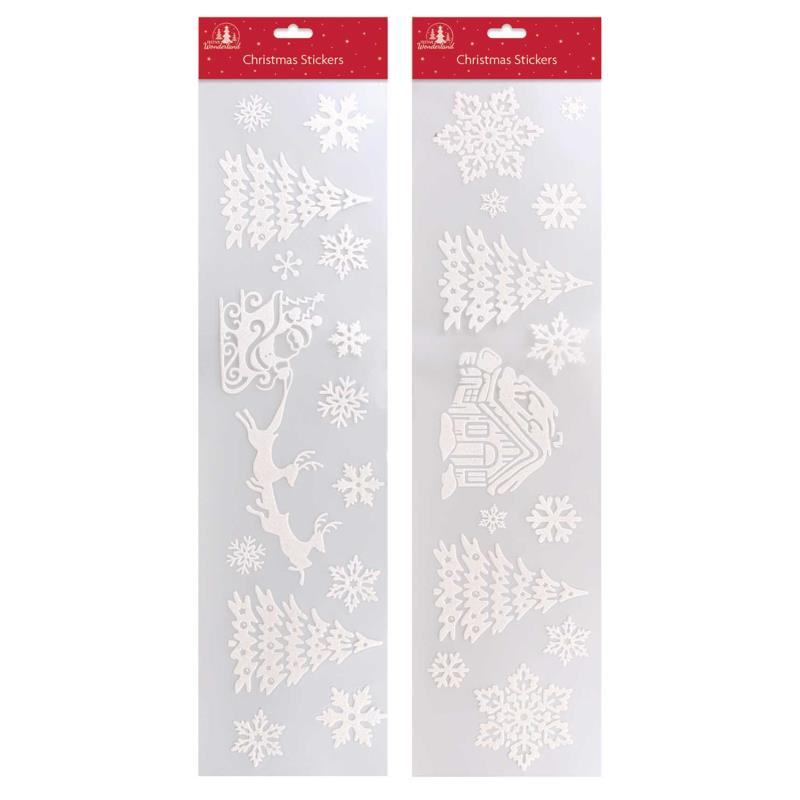 Snow Design Large Christmas Window Strip Sticker 