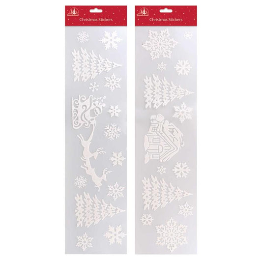 Snow Design Large Christmas Window Strip Sticker 