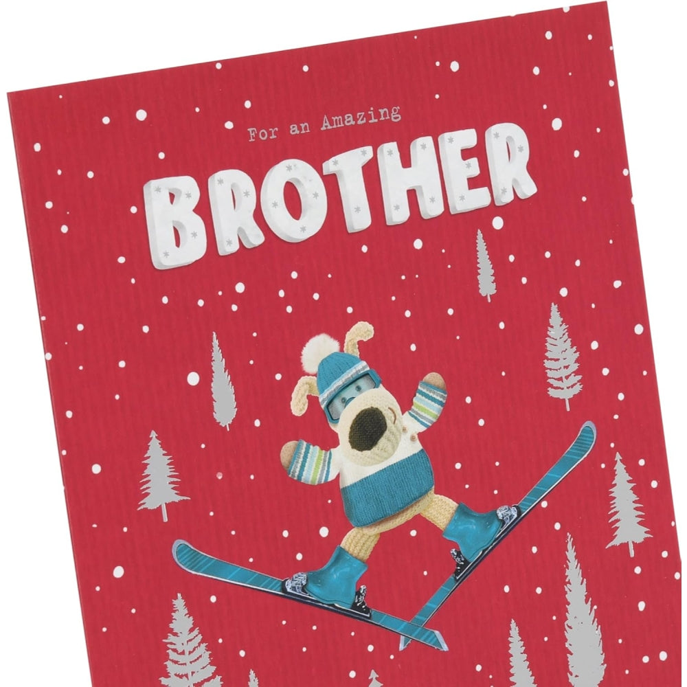 Boofle Skiing Brother Christmas Card