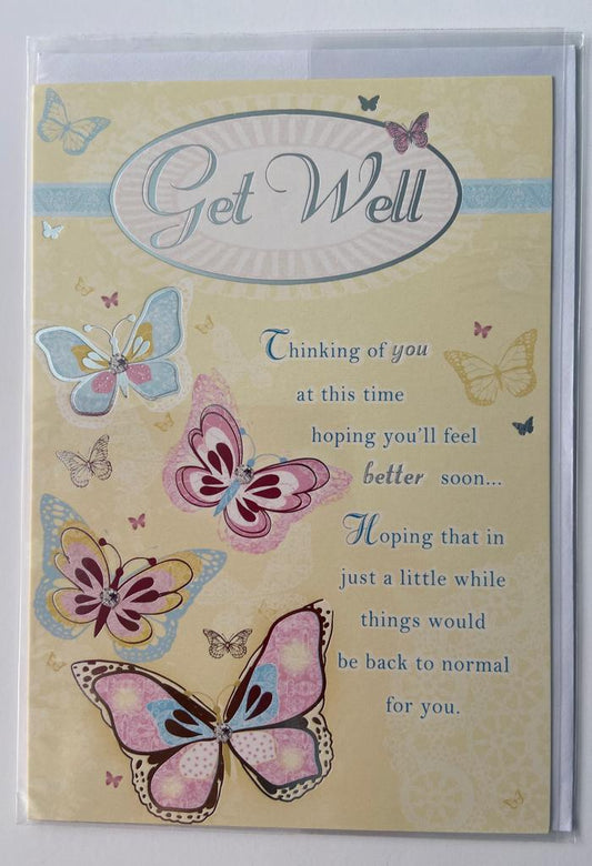 Butterfly Soft Whispers Get Well Greeting Card 