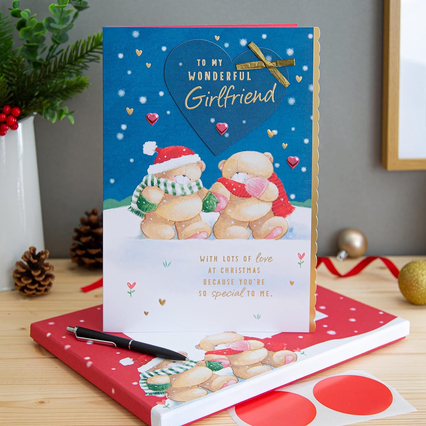 Cute Forever Friends Winter Love Design Girlfriend Boxed Christmas Card
