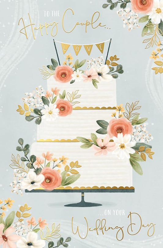 Cake Design Happy Couple Wedding Card