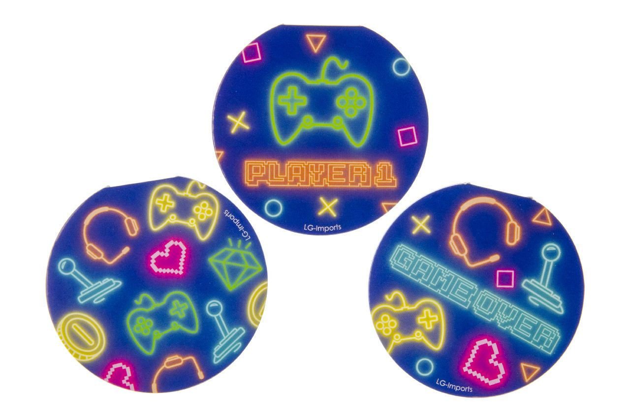 Pack of 12 Round Gamer Design Notebook 8cm