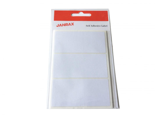 Pack of 21 White 34x75mm Rectangular Labels - Adhesive Stickers