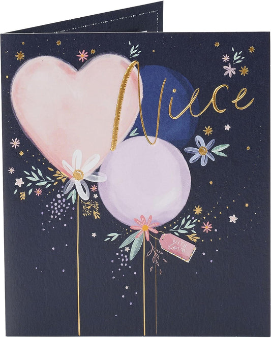 Beautiful Balloons Design Niece Birthday Card
