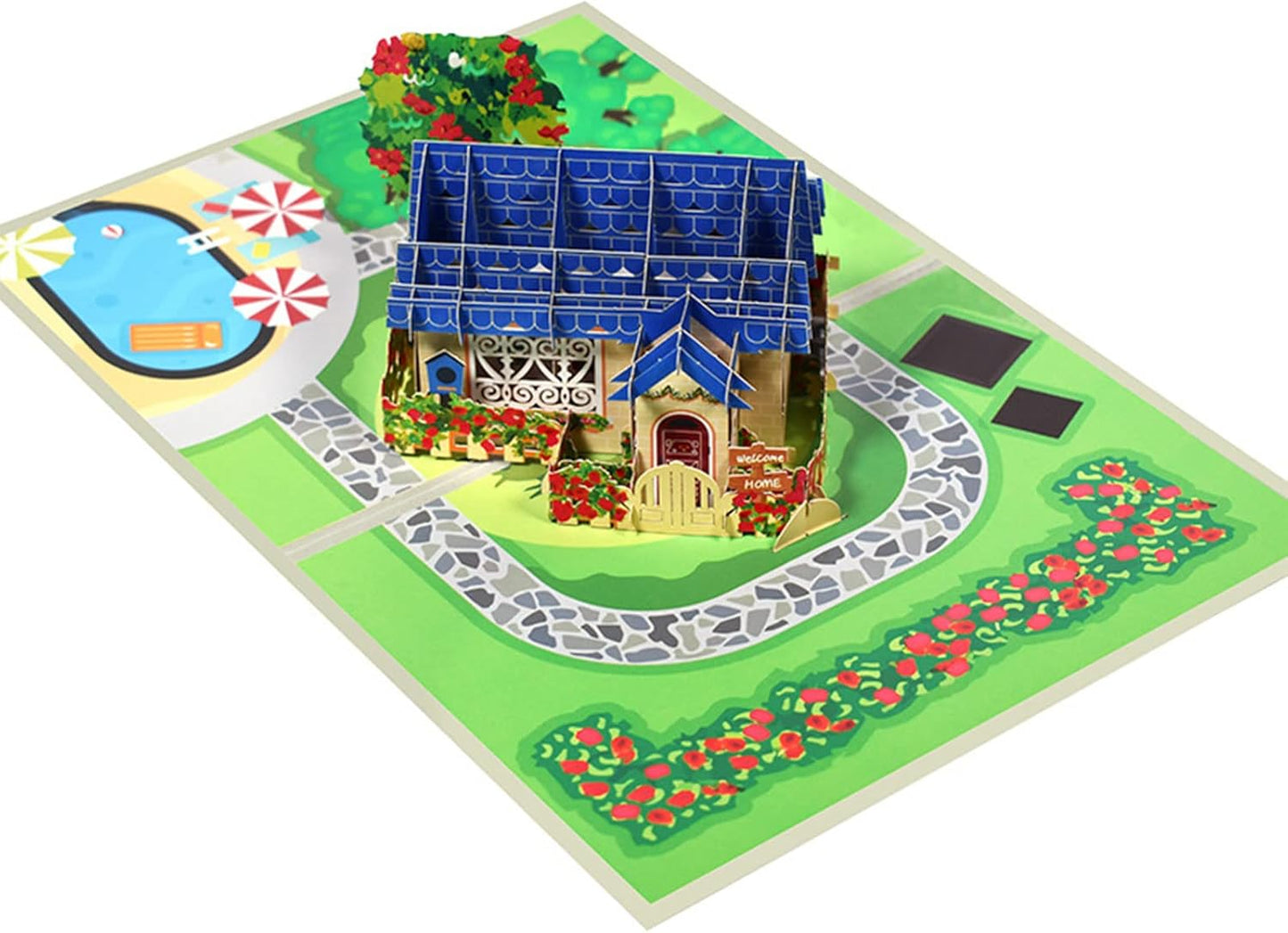 House and Garden 3D Pop Up Greeting Card for New Home or Housewarming
