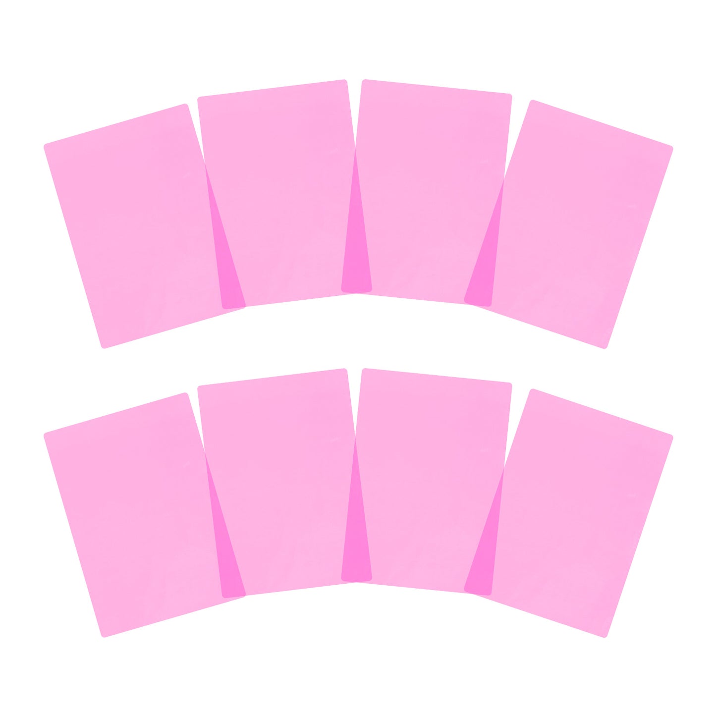 Pack of 8 A5 Plain Pink Dyslexia Overlay Reading Sheets – PET Material, Rounded Corners
