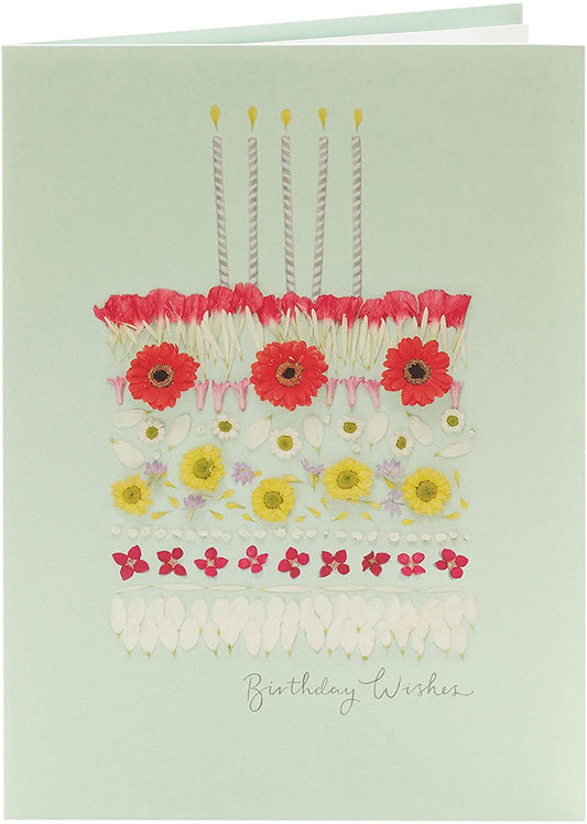 Floral Cake Design Into The Meadow Birthday Wishes Card For Her