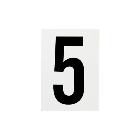 Pack of 6 Waterproof Wheelie Bin Black Number 5 Sticker