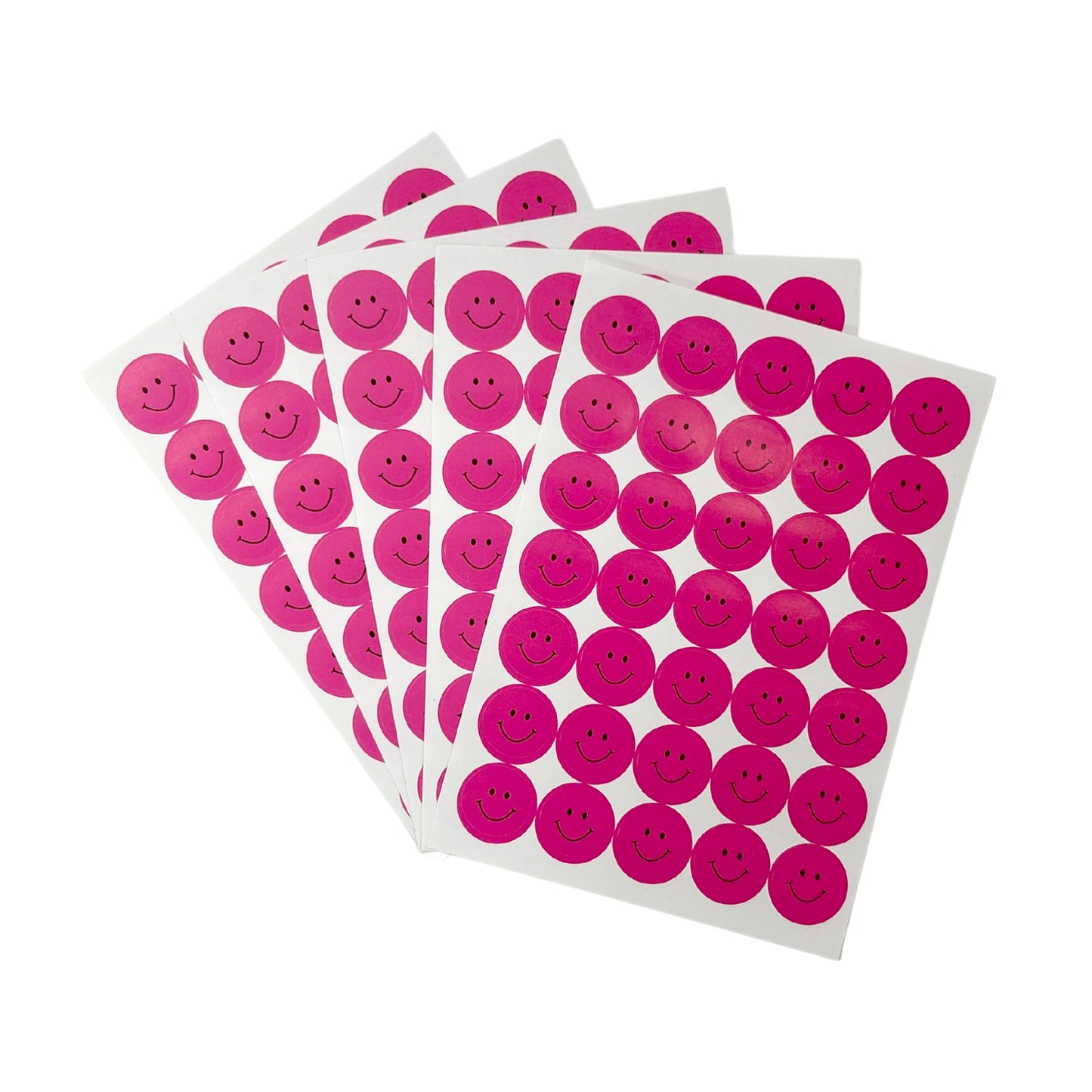 Pack of 5040 Pink Smile Faces 24mm Self-Adhesive Labels