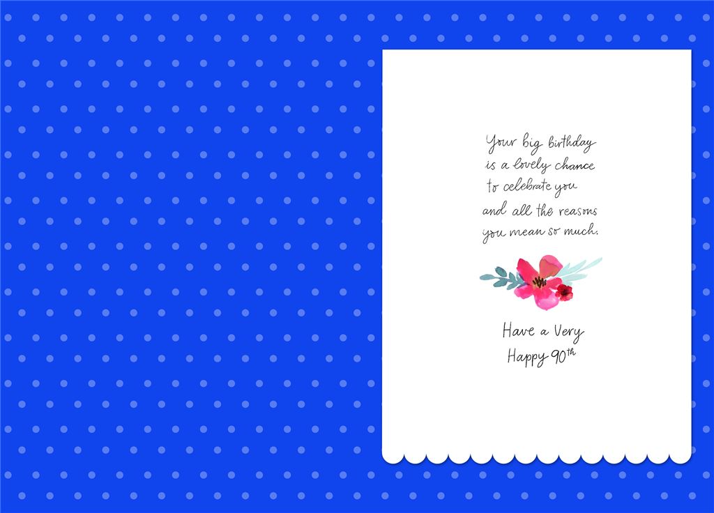 Willow Bouquet Classic Embossed Floral Design 90th Birthday Card