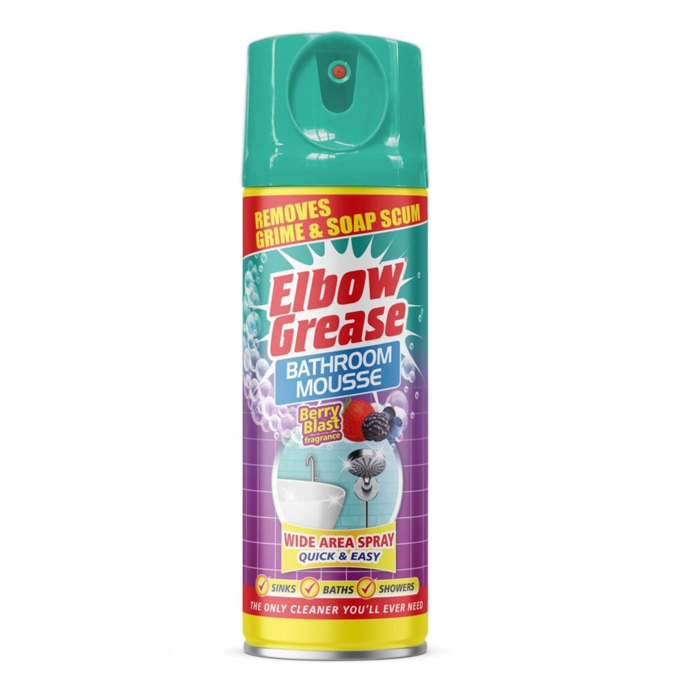 Elbow Grease Berry Blast Fragrance Bathroom Mousse Spray Cleaner 400ml