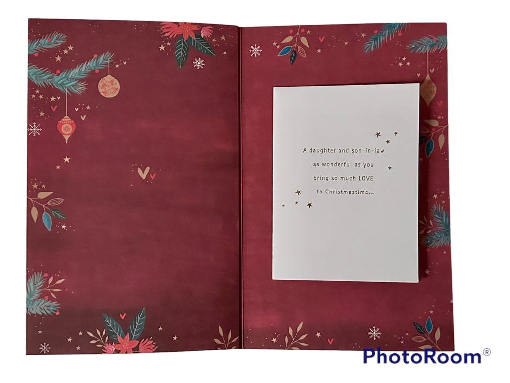 Daughter & Son In Law Christmas Card Laser cut two doves