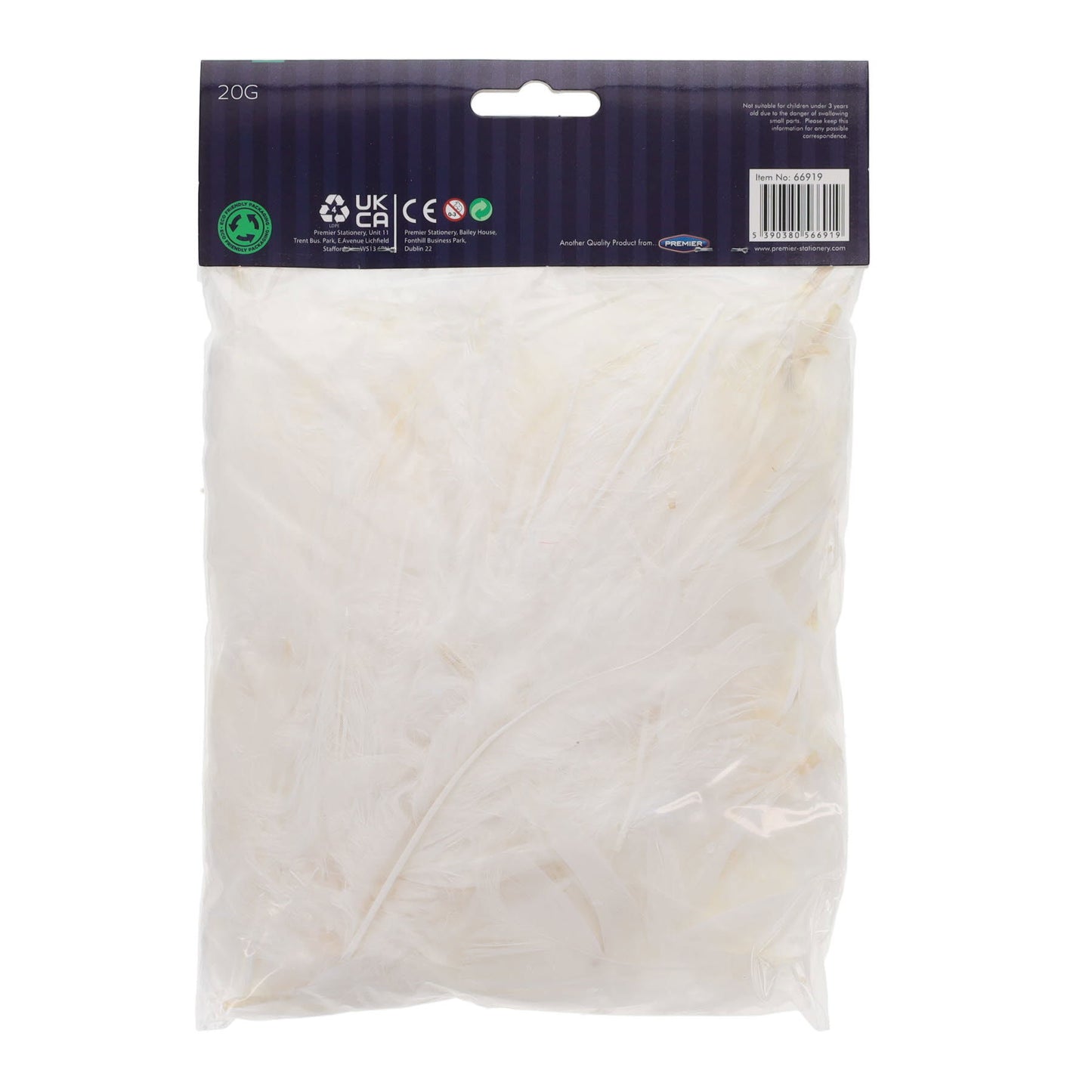 Bag of 20g White Feathers by Icon Craft