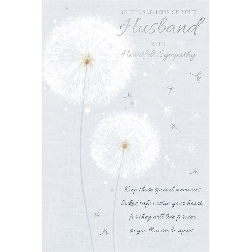 Dandelion Design Loss of Husband Sympathy Card