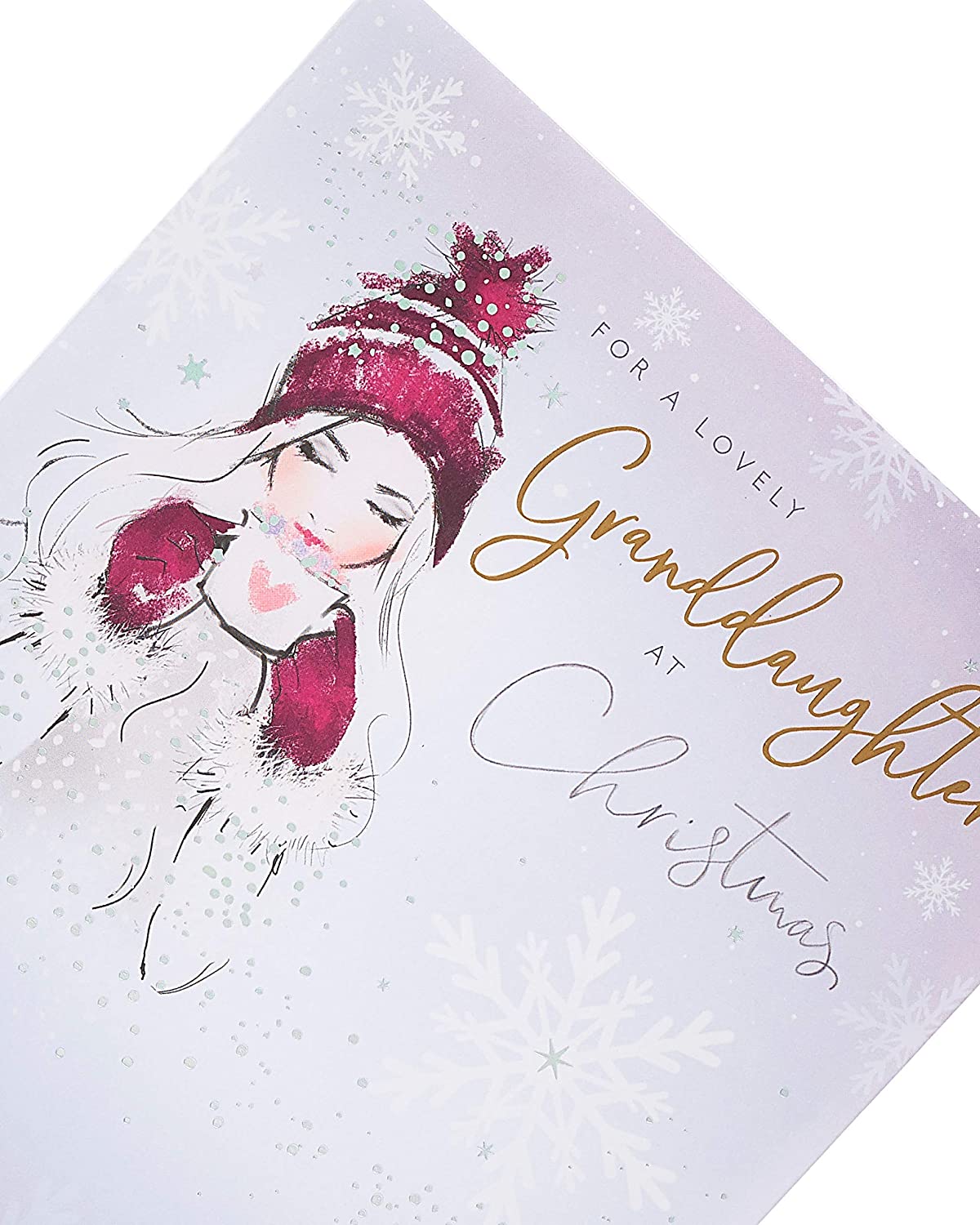 Christmas Card for Granddaughter Contemporary Design