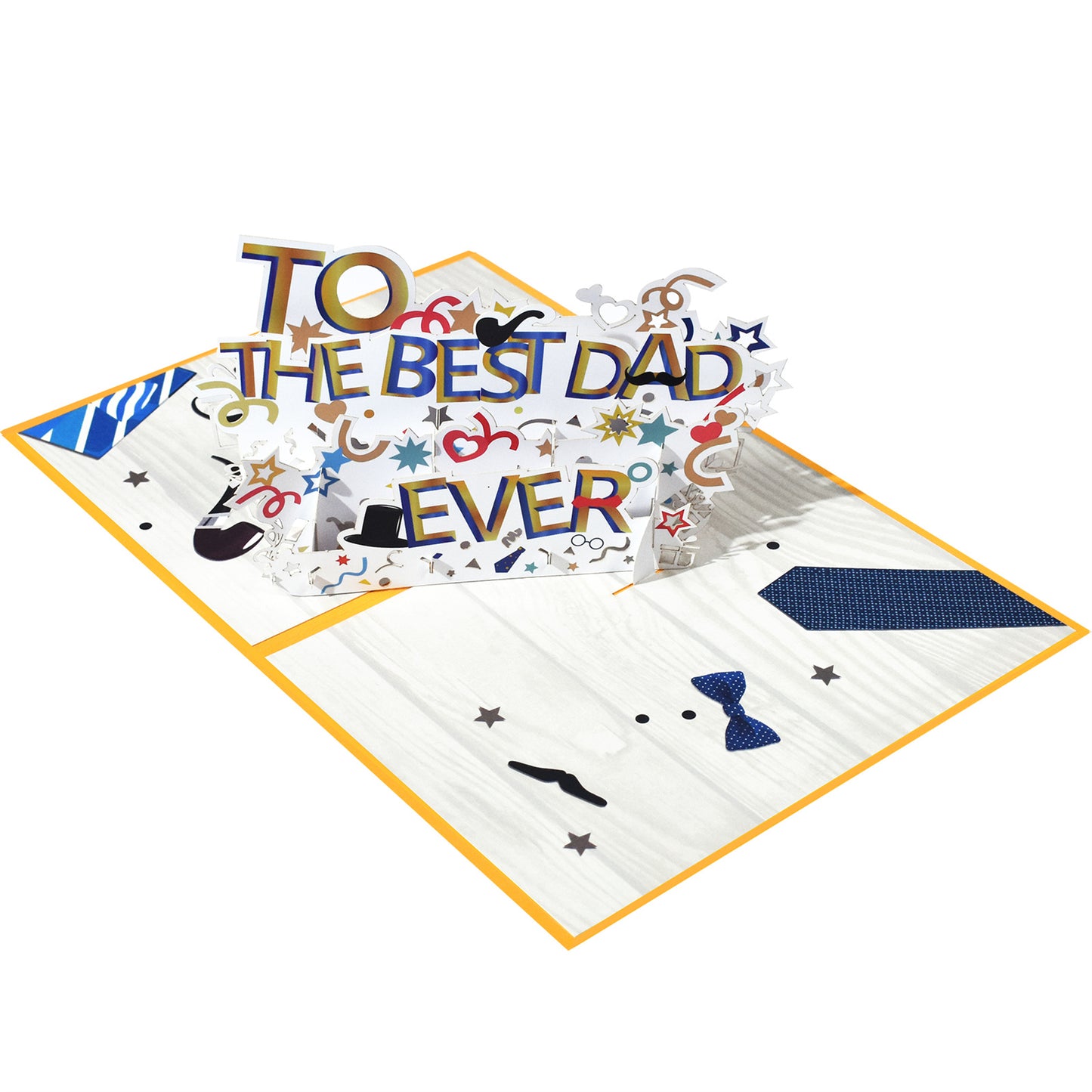 Best Dad Ever Whimsical Icons Pop Up Celebration Father's day Or Birthday Card