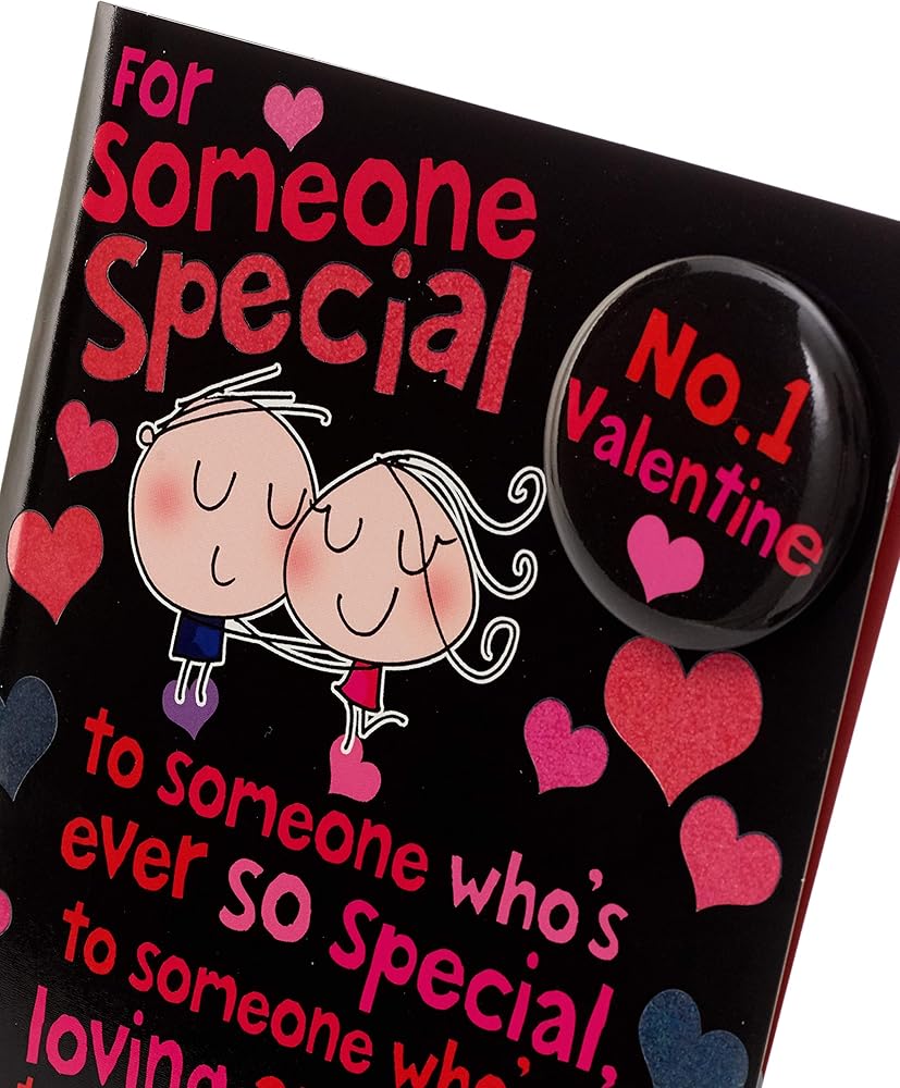 Hearts Design For Someone Special No. 1 Valentine's Day Card with Badge