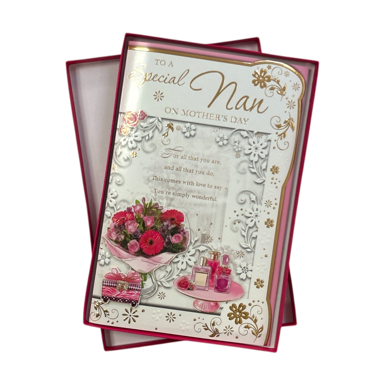 To A Special Nan Floral and Perfume Design Keepsake Mother's Day Boxed Card	