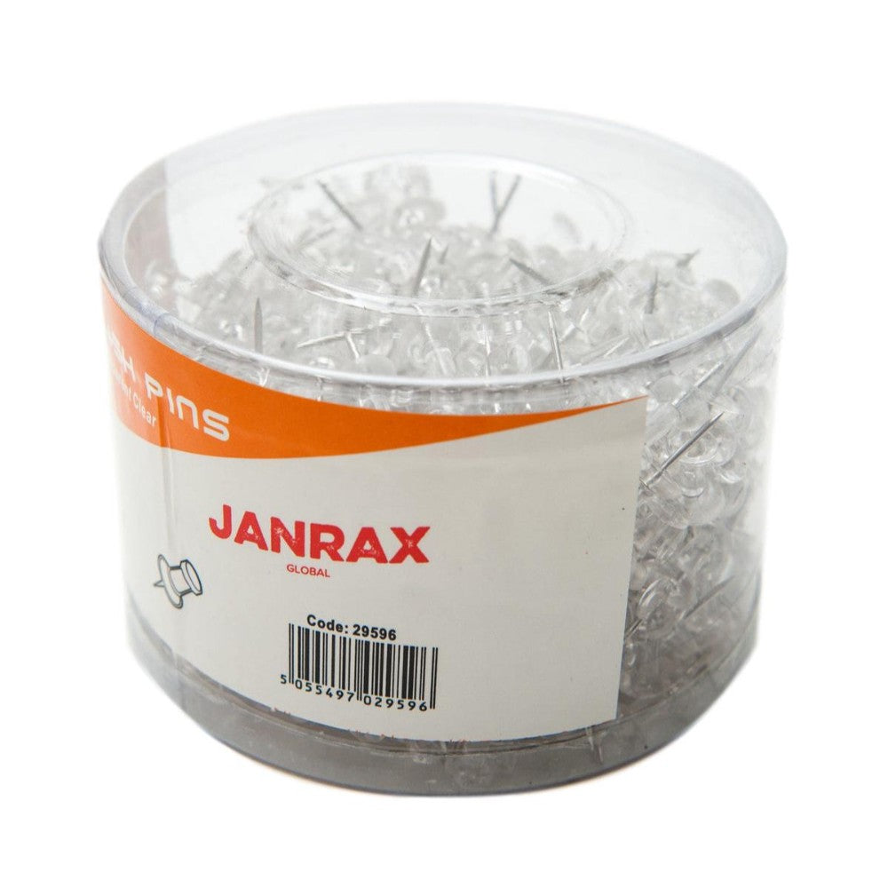 Pack of 500 Janrax Clear Transparent Push Pins